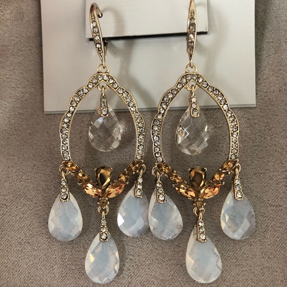 JENNY PACKHAM GOLDTONE CRYSTAL CHANDELIER EARRINGS - Picture 11 of 12